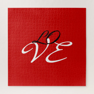 Puzzle Amour Rouge Blanc Noir Couleur Calligraphie Script