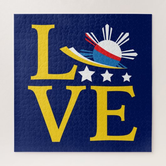 Puzzle Amour - Typographie du drapeau philippin (Vertical)
