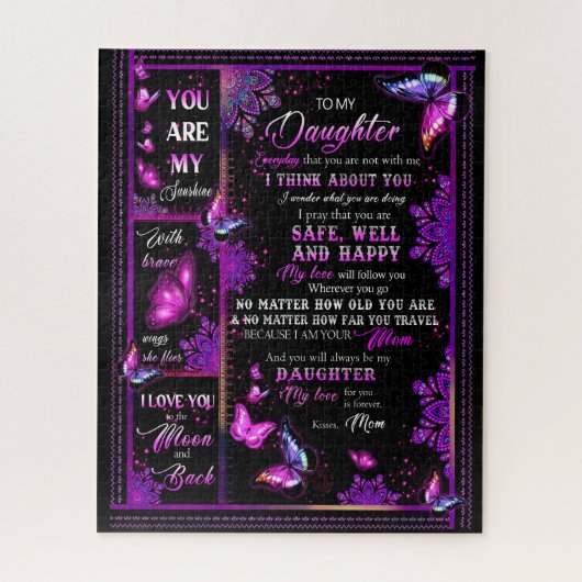 Puzzle Amoureux de la fille | À ma fille amour maman (Vertical)