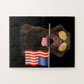Puzzle Amoureux des chiens | Chocolat Labrador USA Americ (Horizontal)