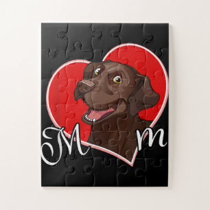 Puzzle Amoureux des chiens Love Heart Chocolate Labrado