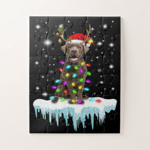 Puzzle Amoureux des chiens   Lumière de Noël du Labrador