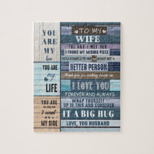 Puzzle Amoureux des femmes  À Ma Femme, Je T'Aime Le Mar