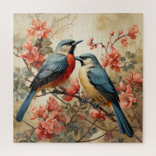 Puzzle Amoureux des oiseaux vintage mignons