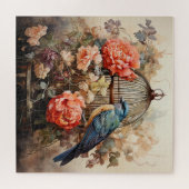 Puzzle Amoureux des oiseaux vintage mignons (Horizontal)