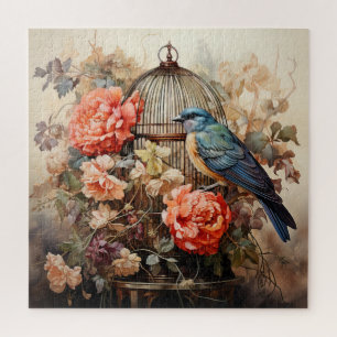 Puzzle Amoureux des oiseaux vintage mignons