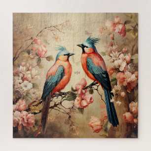 Puzzle Amoureux des oiseaux vintage mignons