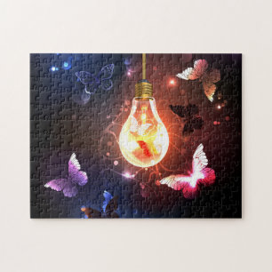 Puzzle Ampoule lumineuse avec papillons nocturnes