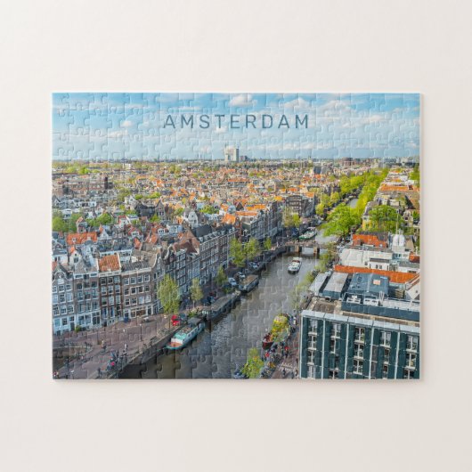Puzzle Amsterdam de texte personnalisé (Horizontal)