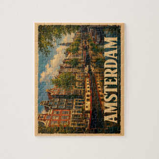 Puzzle Amsterdam Pays-Bas Voyage Rétro
