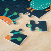 Puzzle Amusant Alien coloré Motif pour enfants sur bleu (Côté)