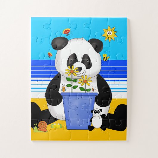 Puzzle Amusant Beach panda (Vertical)