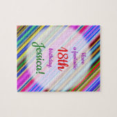 Puzzle Amusant, coloré, personnalisable 18e anniversaire  (Horizontal)