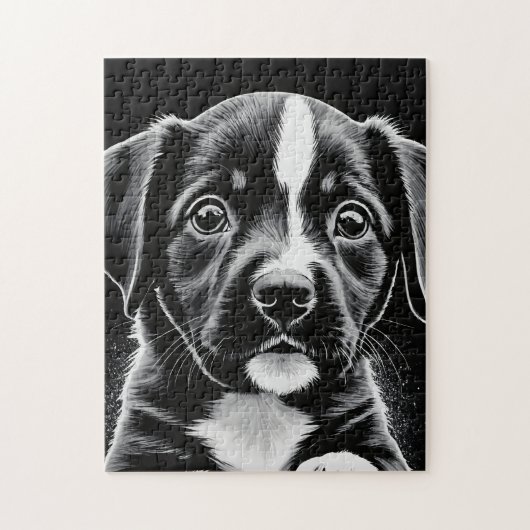 Puzzle Amusant de Chiot Mignon - Difficulté Moyenn (Vertical)