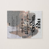 Puzzle Amusant mariage photo moderne enregistrer la date (Horizontal)