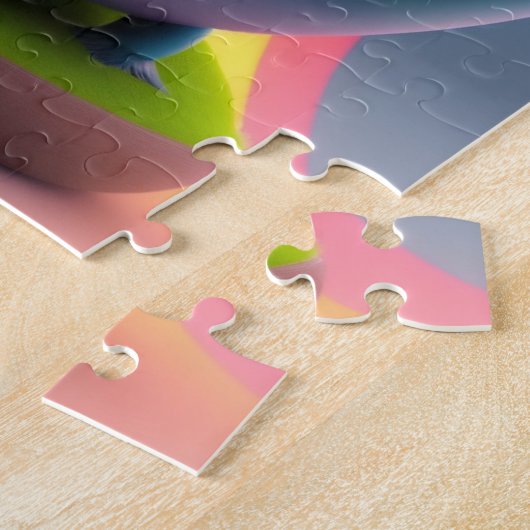 Puzzle Amusant petit bébé requin avec arc-en-ciel (Côté)