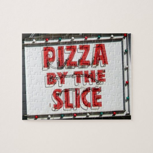 Puzzle Amusement et signe difficile de pizza au soleil (Horizontal)