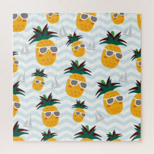 Puzzle Ananas, bateau : mignon motif océanique.