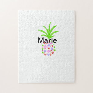 Puzzle Ananas coloré simple ajouter un nom personnalisé m