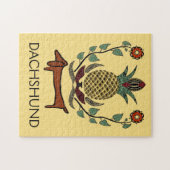 Puzzle Ananas Dachshund Welcome, modifier le texte (Horizontal)