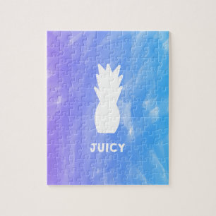 Puzzle Ananas d'aquarelle - pourpre/bleu