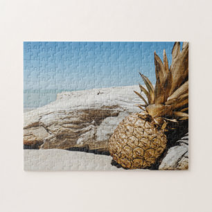Puzzle Ananas d'or sur la plage