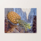 Puzzle Ananas penché sur les rochers à la plage (Horizontal)