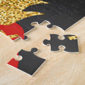 Puzzle Ananas rouge, parties scintillant, arrière - plan (Côté)