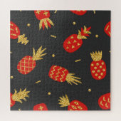 Puzzle Ananas rouge, parties scintillant, arrière - plan (Horizontal)