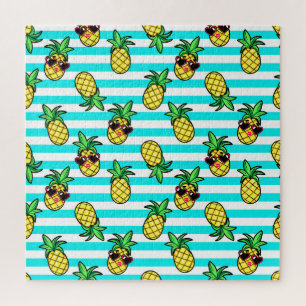 Puzzle Ananas Tropical : Motif de lunettes de soleil Retr