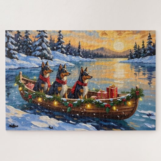 Puzzle Anatolian Shepherd Christmas Boat Holiday (Horizontal)