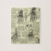 Puzzle Anatomie de la main humaine par Léonard de Vinci (Vertical)