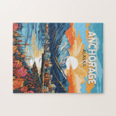 Puzzle Anchorage Alaska Travel Art Vintage (Horizontal)