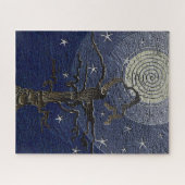 Puzzle Ancien arbre filaire Lune et étoiles Abstrait (Horizontal)