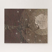 Puzzle Ancien arbre filaire Lune et étoiles Abstrait B (Horizontal)
