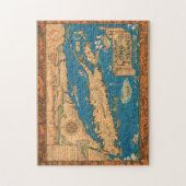 Puzzle ancien de carte du Long Island (Vertical)