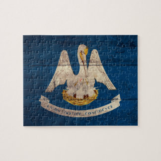 Puzzle Ancien drapeau de la Louisiane en bois ;