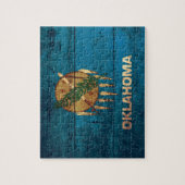 Puzzle Ancien drapeau en bois de l'Oklahoma ; (Vertical)