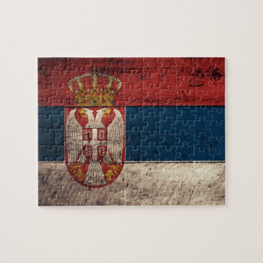 Puzzle Ancien drapeau serbe en bois (Horizontal)