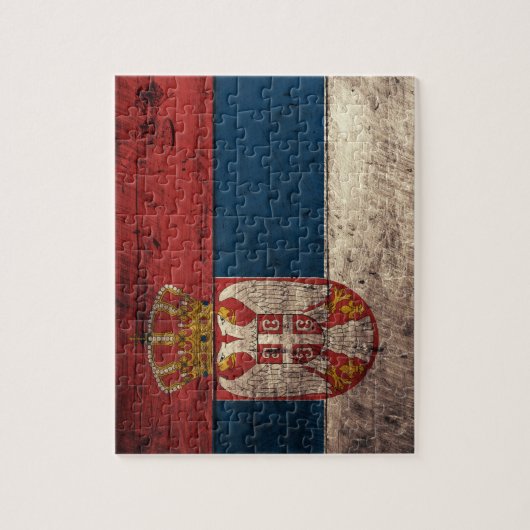 Puzzle Ancien drapeau serbe en bois (Vertical)