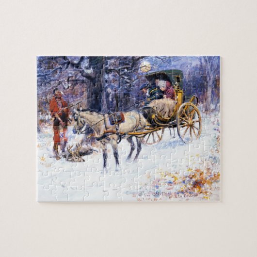 Puzzle Ancien Noël en Nouvelle-Angleterre (par Charles Ru (Horizontal)