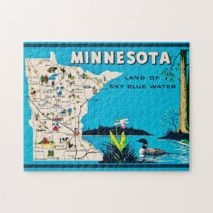 Puzzle Ancienne carte du Minnesota 11x14