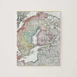 Puzzle Ancienne carte du monde de l'Europe du Nord