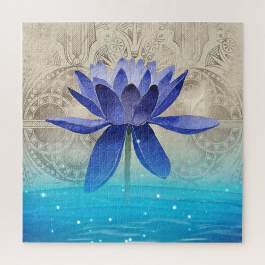 Puzzle Ancienne Egypte Stylisée Magic Blue Lotus Flower P (Vertical)