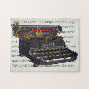 Puzzle Ancienne machine à écrire et texte
