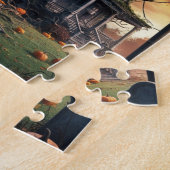 Puzzle Ancienne maison d'Halloween & tornade (Côté)