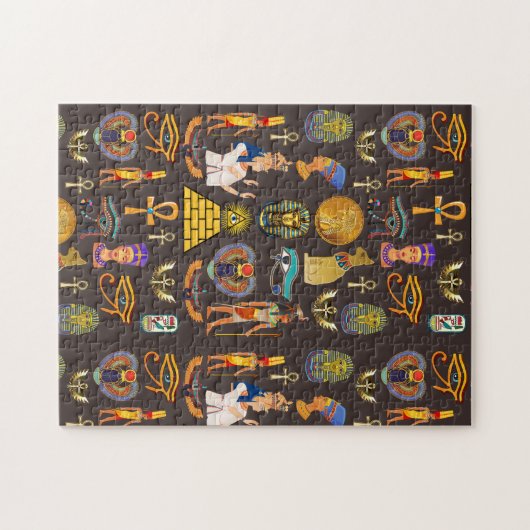 Puzzle Ancient Egyptian Hieroglyphic Pattern Symbol       (Horizontal)