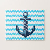 Puzzle Ancrage bleu avec vagues bleues (Horizontal)