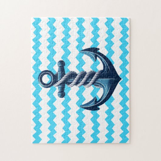 Puzzle Ancrage bleu avec vagues bleues (Vertical)