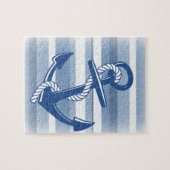 Puzzle Ancre avec corde dans les tons bleus (Horizontal)